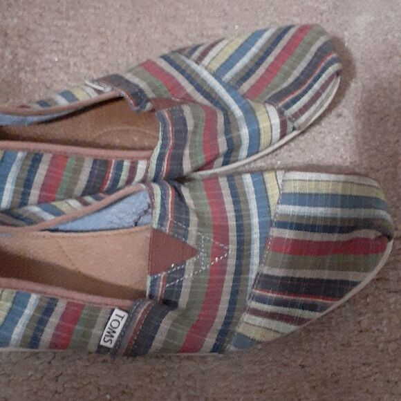Boho plaid multi color slip ons - Picture 1 of 3